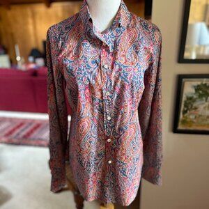 J Crew Paisley Button-Up Women's Top, Liberty Print